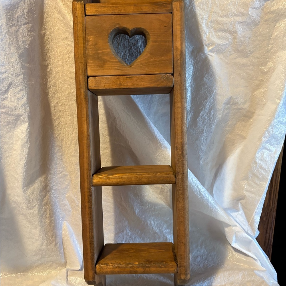 Heart Cutout Wooden Wall Shelf